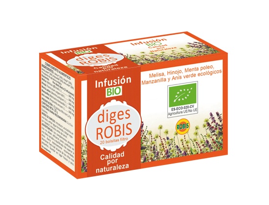 Infusion (food supplement) of organic lemon balm (Melissa officinalis L.), organic fennel (Foeniculum vulgare Mill.), organic pennyroyal mint (pennyroyal L.), organic chamomile (Matricaria chamomilla L.) and ecological anise (Pimpinella anisum L.). Eases digestion